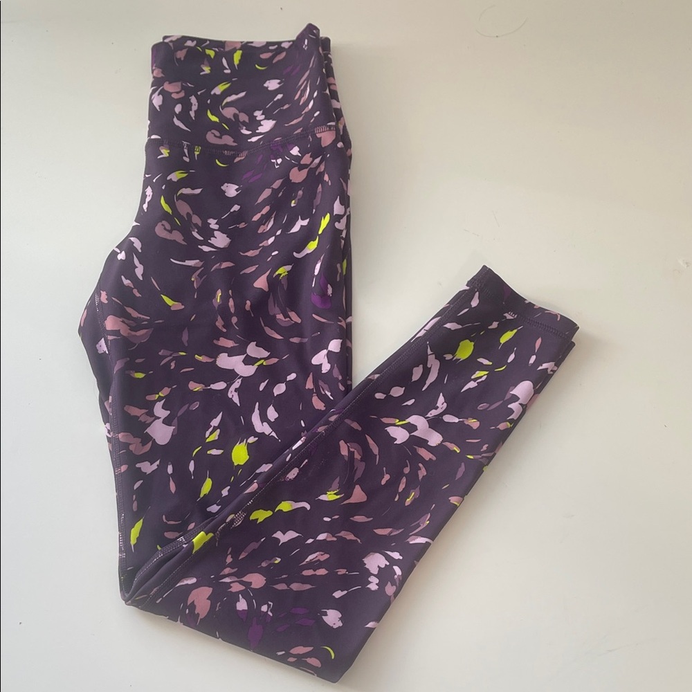 Dark Purple Base Patterned Women’s Leggings